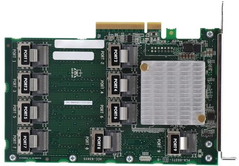 Luqeeg PCIE Expander | 9 Ports SAS -Controller -Karte für DL380/388 G9/G10 Server | Mit 24 Festplatten -Erweiterung | PCIE X8 Expander Card | Unterstützung Mehrerer Betriebssysteme