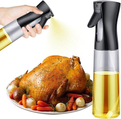 210ML Glass Spray Bottle For Olive Oil,Cooking oil– Refillable Oil Mister for Cooking, Air Fryer, Baking – BPA-Free Kitchen Sprayer Gadget