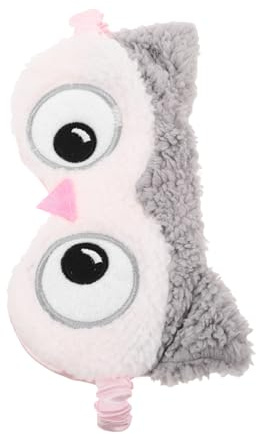 WOFASHPURET Plüsch Schlafmaske mit Eulen Weiche Lichtundurchlässige Augenbinde Tierisches Design Komfortabel für Damen Herren für Reise Büro und Mittagsschlaf
