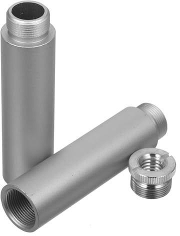 Mikrofonständer Verlängerungsset mit Adapter, Aluminiumrohr für Stativ | Robuste Konstruktion, Einfache Montage, 5/8 Zoll Gewinde, für Aufnahmen und Gesang