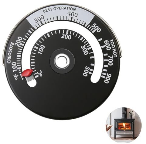 Kamin Thermometer Magnetisch Ofenrohr Magnetische Kaminofen Thermometer Abgasthermometer Rauchrohr Holzbrenner Aufsatzthermometer Anlegethermometer für Holz Schornstein Rohr Ofen Holzofen Zubehör