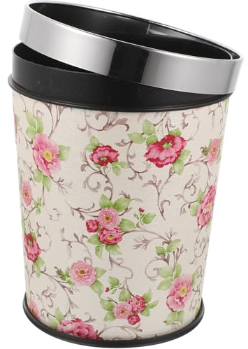SEWACC Poubelle Ménage Style Rétro 5l Plastique sans Couvercle Blanche Poubelle Pratique pour Bureau Salon Salle de Bain