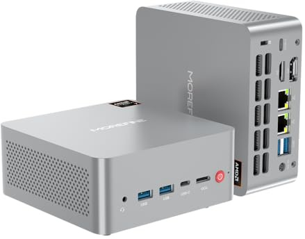 MOREFINE Mini PC AMD Ryzen AI 5 340 (4,8 GHz | 59 top | Radeon 840M) 16G DDR5 1TB NVME SSD Mini Gaming Computer Oculink/USB 4.0/4-Screen 4K Display/WiFi 6/BT5.2/2.5G LAN Port