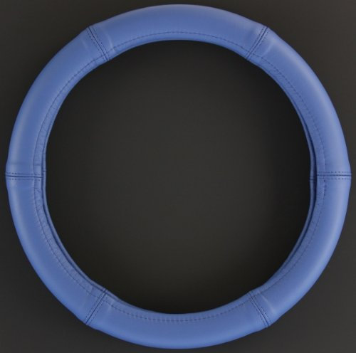 ZentimeX Lenkradbezug Lenkradhülle Lenkradschutz 35-36cm Leder blau