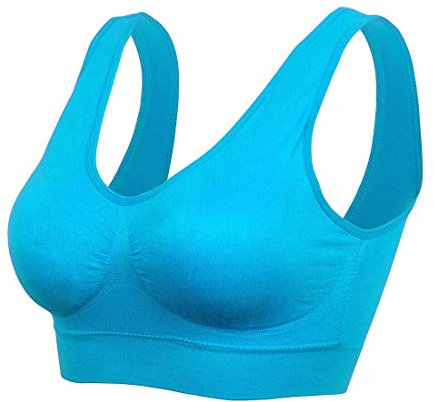 Boolavard ® Sport-BH Sport und Wohlfühl BH Bra Komfort-BH nahtlos in Farbe Weiß und Schwarz und Beige (XXXL: 136-141cm (100B+), Türkis)