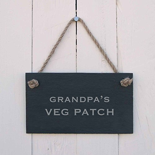 'Grandpa's Veg Patch' Slate Hanging Sign - a great gift for fathers day
