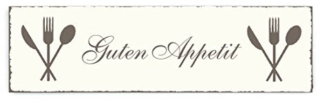SCHILD Türschild « GUTEN APPETIT » Shabby Vintage Holzschild Dekoschild Dekoration Heim Haus Hotel Gastro Restaurant Küche