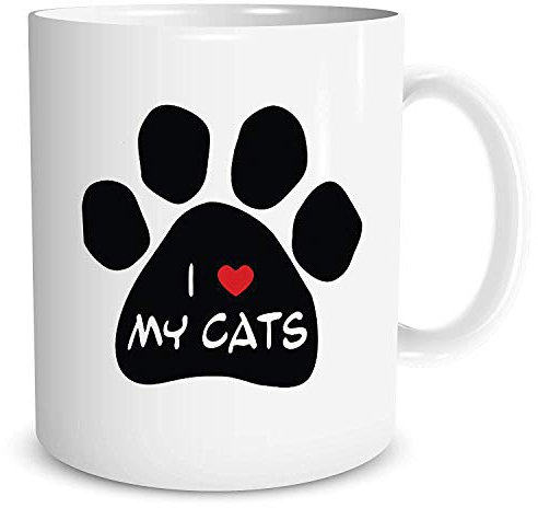 I Love My Cats Mug Pets Animal Lover Paw Crazy Lady Work Coffee Cup WSDMUG352