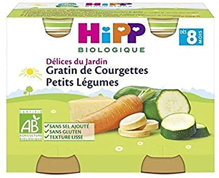 HiPP Garden Delicacies Zucchinis Vegetables Gratin from 8 Months Organic 2 Pots