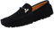 Jamron Uomo Elegante Fibbia Mocassini Comfort Scamosciato Scarpe di Guida Moda Pantofole Nero SN19020 EU47