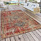 Paco Home Teppich Outdoor Rot Terrasse Balkon Orientalisches Design Robust Wetterfest, Grösse:160x220 cm