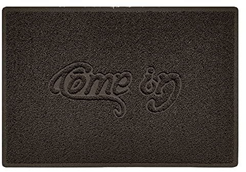 Nicoman COME-IN Embossed Shape Door Mat Dirt-Trapper Washable Barrier Doormat-(Use Indoor or Sheltered Outdoor)-(90x60cm/3x2ft,Large) Brown