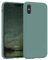 EAZY CASE Premium Silikon Handyhülle kompatibel mit iPhone X/XS, Slimcover mit Kameraschutz und Innenfutter, Silikonhülle, Schutzhülle, Bumper, Handy Case, Hülle, Softcase, Nachtgrün, Grün