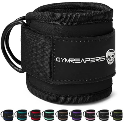 Ankle Straps (Pair) For Cable Machine Kickbacks, Glute Workouts, Lower Body Exercises - Adjustable Leg Straps with Neoprene Padding (Black, Pair)