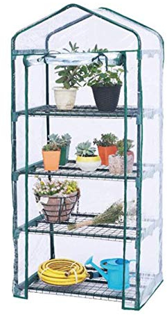 4 Étages Serre de Jardin, Serres Potager avec bâche en PVC Fermeture à glissièr Housse De Serre pour Jardin, Patio, Maison, arrière-Cour,Transparent_69x49x158cm