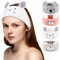 4 Stück Makeup Spa Stirnband Tier Stirnband für Waschen Gesichtsreinigung Korallen Fleece Kosmetik Kopfband Plüsch Tierohren Dusche Haarband für Frauen Mädchen (Entzückender Stil)
