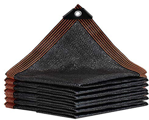 Geovne Outdoor Schattiernetz,Verdickte Verschlüsselung 12 Stiche Schattennetz,UV-Schutz,mit Ösen,für Garten Gewächshaus Blumen Pflanze Balkon Sportplatz,Schwarz (4x4m)