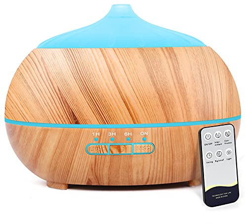 Diffuser Aroma Diffuser Ultraschall Luftbefeuchter: 500ML Ätherische Öle Diffuser mit Fernbedienung - Raumbefeuchter Aromatherapie Öle Duftlampe Elektrisch Ultraschall Vernebler für Zuhause Büro SPA