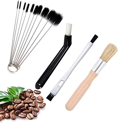 Kaffee Reinigungsbürste 4 Stück Kaffee Pinsel Kaffeemühle Reinigungsbürste Kaffeemaschinen Reinigungsset Espressomaschinen Reinigungspinsel Kleine Strohhalm Bürste für Bohnen Getreide Kaffee Werkzeug