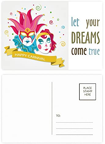 Postkarten-Set mit Doppelkopf Happy Carnival of Venedig, 20 Stück