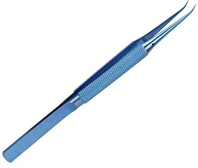 Micro Pinzette Ti-Legierung wissenschaftliche Ausbildung Mikroskop Flying Wire Pinzette Punkt 0,15 Mm Antimagnetische Pinzette für Elektronikreparatur Labormodellbau,Mikroskop