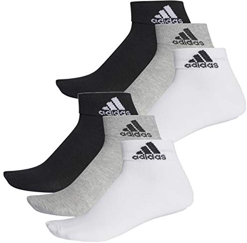 adidas Ankle/Quarter Socken Unisex Kurzsocke Knöchelsocke 6 Paar, Farbe:803 - grey/white/black, Socken & Strümpfe:43-45