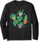 Dabbing Comic Kaktus und grüne Pflanzen für Blumen Freunde Langarmshirt