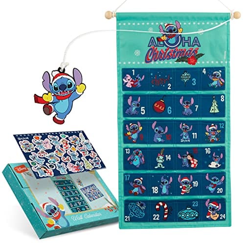 Disney Stitch Calendario Avvento 2025 DIY Countdown Natale Calendari Avvento Fai da Te da Appendere con Adesivi Decorazioni Natalizie