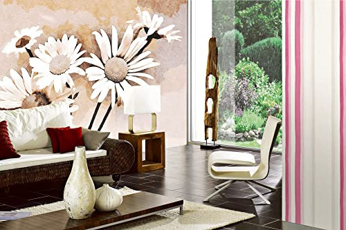 Vlies Fototapete BRAUNE BLUMEN 375 x 250 cm (inkl. Kleister) - Vlies Tapete, Wandtapete, Wandbilder - Tapete für Wohnzimmer Schlafzimmer, Büro, Küche - Montagefertig