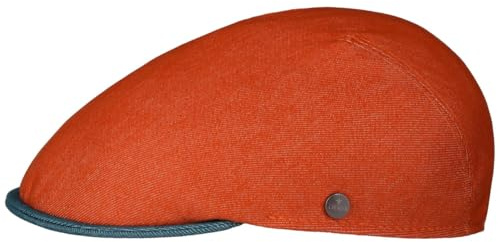LIERYS Twotone Summer II Flatcap Schiebermütze Baumwollmix Herren Made in Italy Frühjahr Sommer Cap mit Stretchfutterband orange M (56-57 cm)