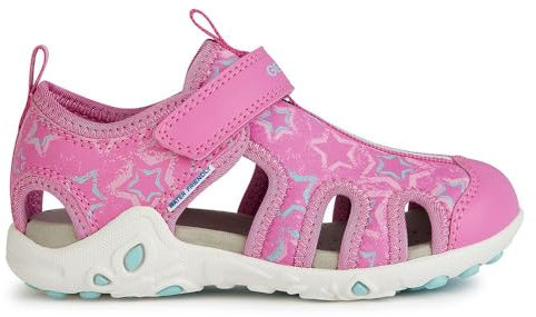 Geox J Whinberry G Sandal, Fuchsia/Aqua, 39 EU