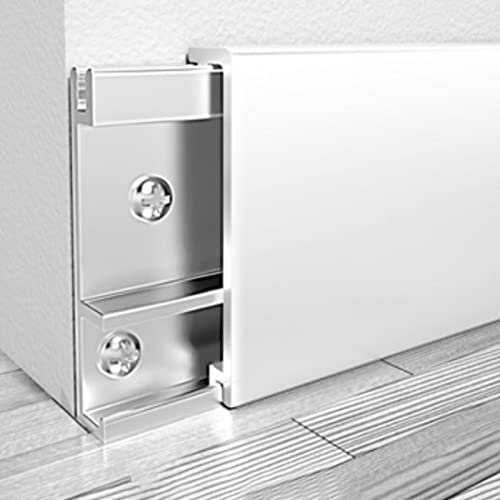 Battiscopa Bianco Bordo Basso Della Parete, Modanatura Della Base Della Baia Di Alluminio Del Metallo Per Ufficio E Casa, Rivestimento Per Battiscopa Da 1m ( Color : W 30mm(1.2 in) , Size : L 90cm(35.