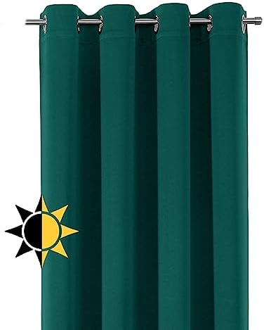 BEAUTEX Verdunkelungsgardine mit Ösen, Blackout Ösenschal Blickdicht abdunkelnd, Größe und Farbe wählbar (Breite: 140 cm, Höhe: 175 cm, Petrol)