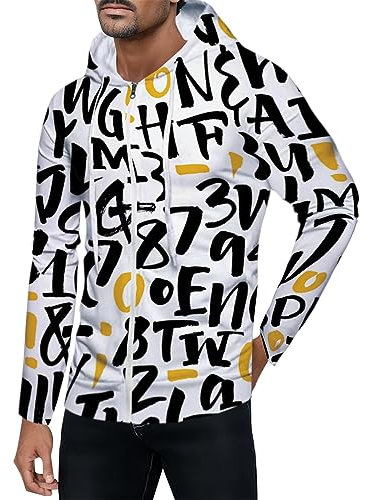 Briskorry Herren Kapuzenpullover Hoodie 3D Druck Langarm Pullover Lässiges Print Muster Sweatshirt Warm Pulli Sweatjacke mit Kapuze und Reißverschluss Sports Hoodie
