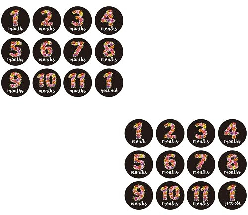 Abaodam 24stücke Meilenstein Aufkleber Für Neugeborene Selbstklebende Monatskarten Für Fotos Kreative Runde Sticker Zur Festhaltung Des Wachstums Für Babyfotos Und Babypartys