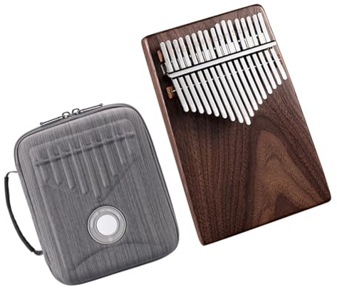 Schwarzes Walnuss-Kalimba-Daumenklavier, 17 Tasten, Fingerklavier, Tastatur, Musikinstrumente Mit Tonabnehmer Tragbare Kalimba Instrument