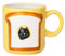 Soulnioi Ceramic Coffee Mug, Cute Toast Cat Cappuccino Cup, 200ML Breakfast Oatmeal Cup Creative Tea Milk Cup for Gift - Yellow