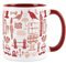 British Landmarks Mug – Iconico souvenir di Londra regalo per gli amanti della città – Tazza da tè e caffè in ceramica rossa e bianca