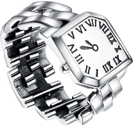 WRITWAA 925 Stück Sterlingsilber Ringuhr Damen Und Mädchen Verstellbare Schmuckuhr Klein Silberfarben Mit Glänzendem Finish Praktische Uhr Im Ringdesign Für Alltag Und Geschenk