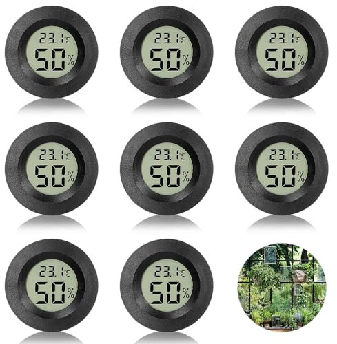 Mini Hygrometer Digital 8PCS Hygrometer Innen Mini Thermometer Digital, ℃/℉ Mini Luftfeuchtigkeitsmesser Innen, Temperatur Luftfeuchtigkeit Tester Für Kühlschrank Innen,Wohnzimmern,Weinkühler