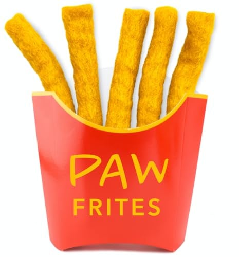 MEWOW 5 Filz-Pommes als Katzenspielzeug. PAW Frites aus Reiner Schurwolle. Katzenball für Katzen