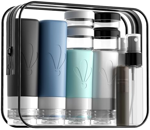 INSFIT 17 Pack Travel Bottles for Toiletries, CAA Approved Travel Size Containers with Labels, BPA Free Leak Proof Squeezable Silicone Travel Toiletries for Shampoo Conditioner Lotion Body Wash