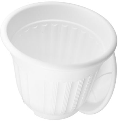 Milisten Pot De Fleurs Forme De Colonne Romaine Plastique pour Plantes Intérieur Et Extérieur Blanc avec Motif à Rayures Verticales