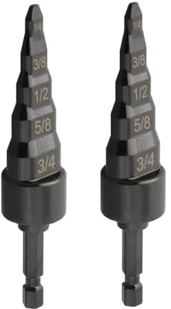 Saipor 2 Stück 5 in 1 Kupferrohr Expander Werkzeuge, Reparaturwerkzeug Kupfer Expanderrohr Bohrer-Werkzeugset Expander 1/4 Zoll Sechskantschaft Kupferrohr-Bördelwerkzeug Swage Tube Expander
