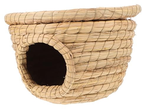 DRESSOOS Lit Foin Tissé pour Lapereaux Abri pour Petits Animaux Cachette pour Hamsters Nid pour Cochons Tapis De Paille Naturelle pour Gerbilles Habitat Confortable pour Animaux De Compagni