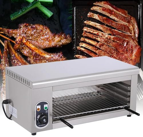 Griglia for carne, Forno elettrico for salamandra, Forno a convezione commerciale da 2000 W con griglia regolabile, Griglia da banco for salamandra, Griglia in acciaio inossidabile da 50-300 ℃ for for