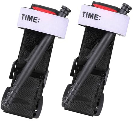2 Pack Torniquetes Hemostatic Bandage Outdoor Portable Tourniquet Emergency Strap Single Handed Application for Hiking Camping