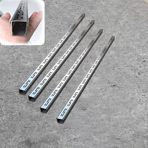 Canaletta Scolo Acqua Piovana System di Drenaggio a Trincea Largo 5 Cm in Acciaio Inox, Tubo di Drenaggio Canale di Drenaggio Stretto con Griglia Metallica, Kit di Drenaggio a Trincea per Grondaie da
