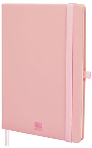 finocam Taccuino Nexo Copertina Rigida Dotted Rosa, Taccuino A5 con Fogli Microforati, Tasca e Portapenna, 72 Fogli, Ideale per Bullet Journal