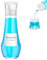hoforife Mundspülspender aus Glas für Badezimmer, 250 ml, klein, transparent, nachfüllbar, Mundspülflasche mit Deckelbecher